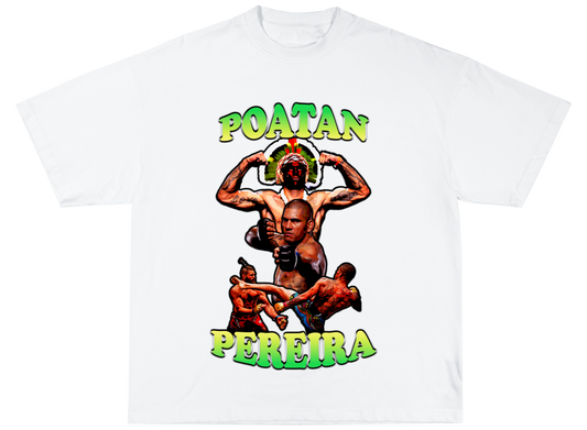 Alex "Poatan" Pereira Tee white - Organic Oversize Shirt