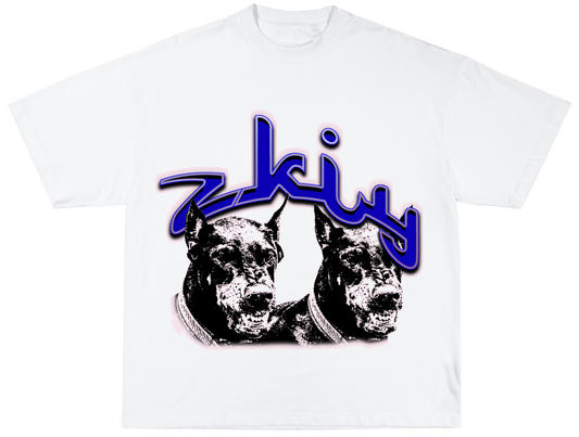 Zkiy Dobermann Tee white - Organic Oversize Shirt